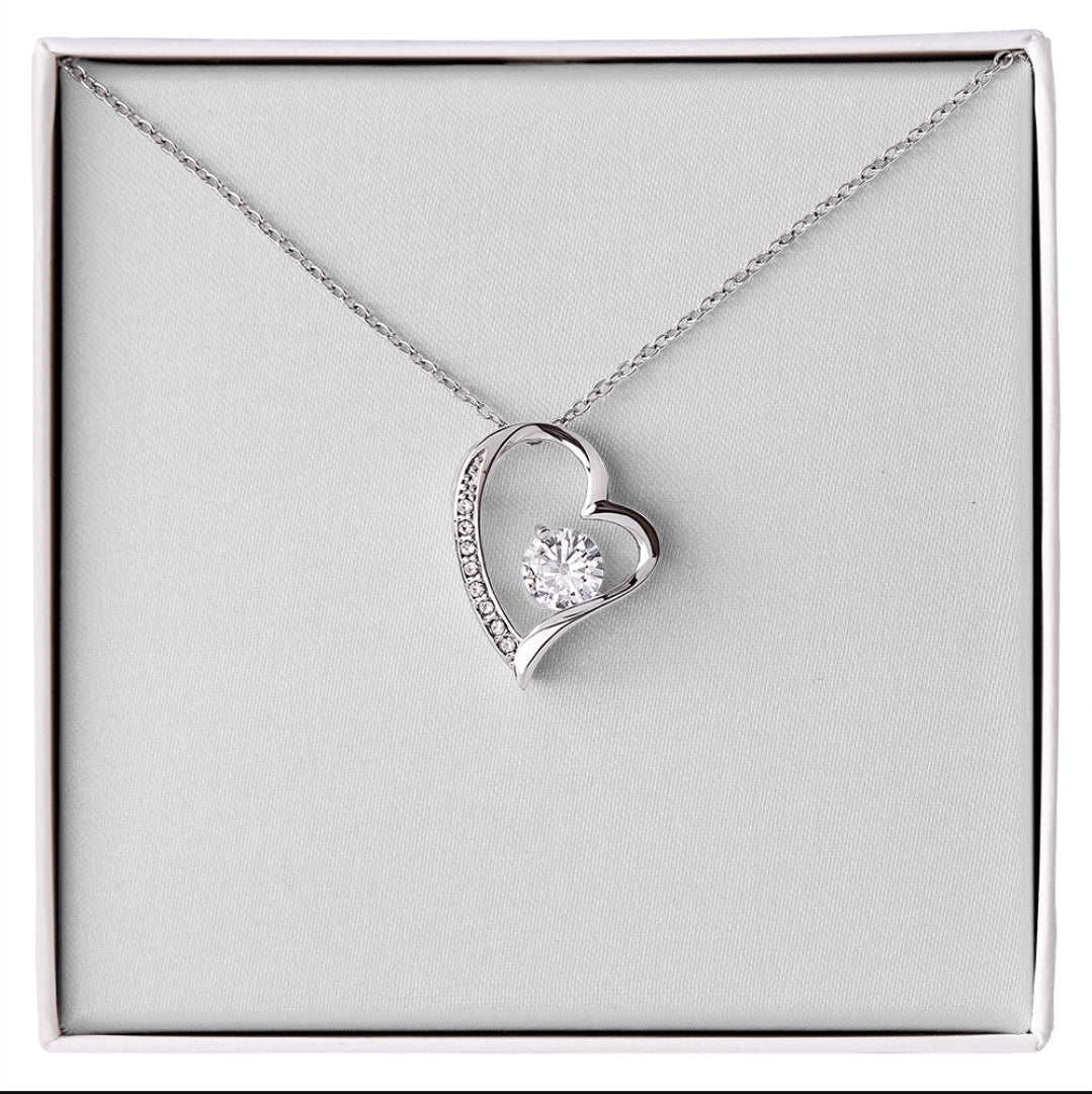 Forever Love Necklace - 14k white gold finish | Customizable