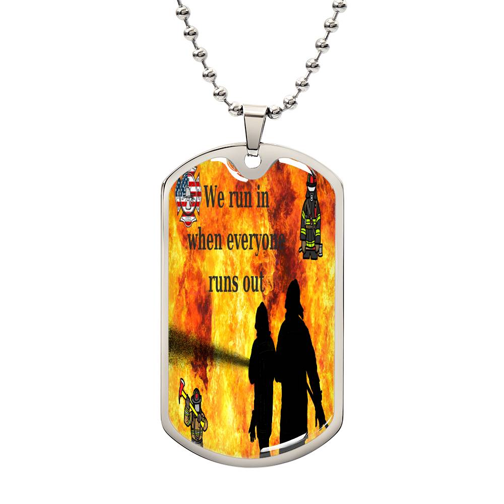 "Heroic Firefighter Commemorative Dog Chain - Honor the Bravery | Raydiant Hearts"