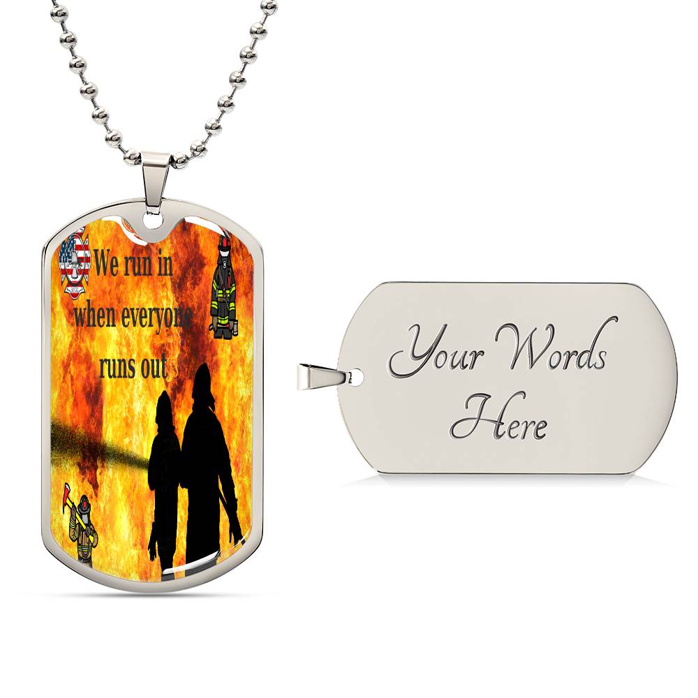 "Heroic Firefighter Commemorative Dog Chain - Honor the Bravery | Raydiant Hearts"