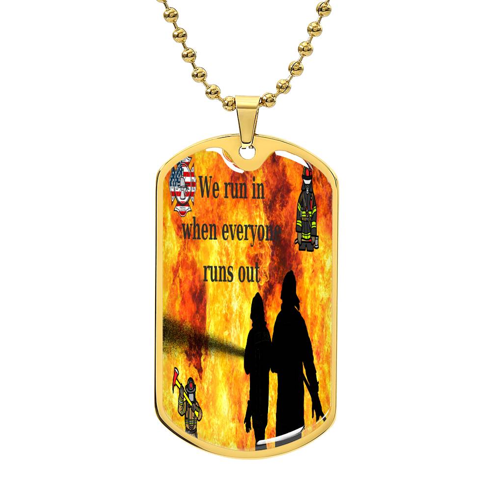 "Heroic Firefighter Commemorative Dog Chain - Honor the Bravery | Raydiant Hearts"