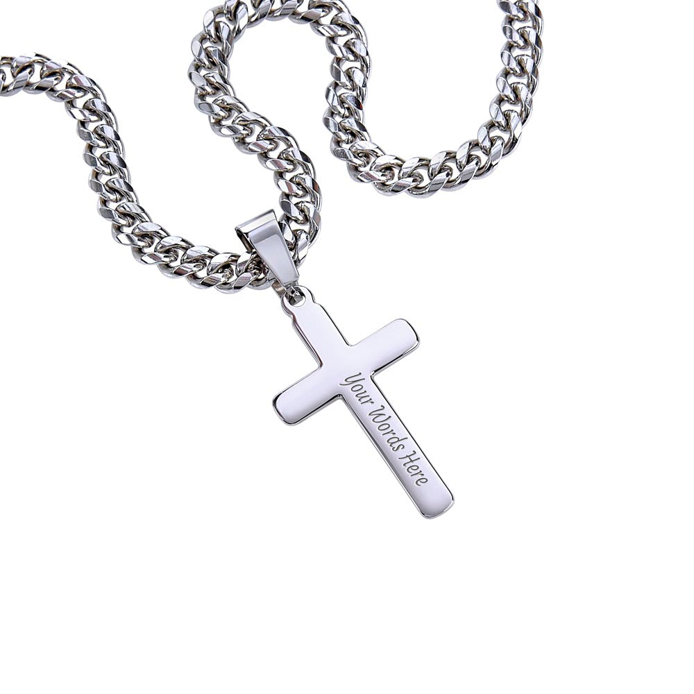 "Shop Premium Cuban Link Chains: Unmatched Quality and Craftsmanship"| Personalizable  Cross Pendant.