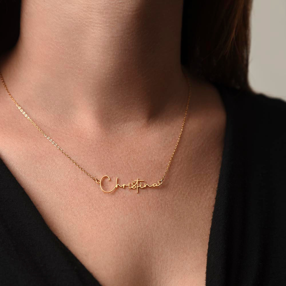 "Elegant Signature Name Necklace: Customizable, Perfect for Personalized Gifts." Customize with Any Name, Place, or Word of Your Choice"