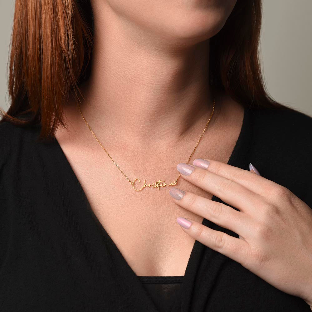 "Elegant Signature Name Necklace: Customizable, Perfect for Personalized Gifts." Customize with Any Name, Place, or Word of Your Choice"