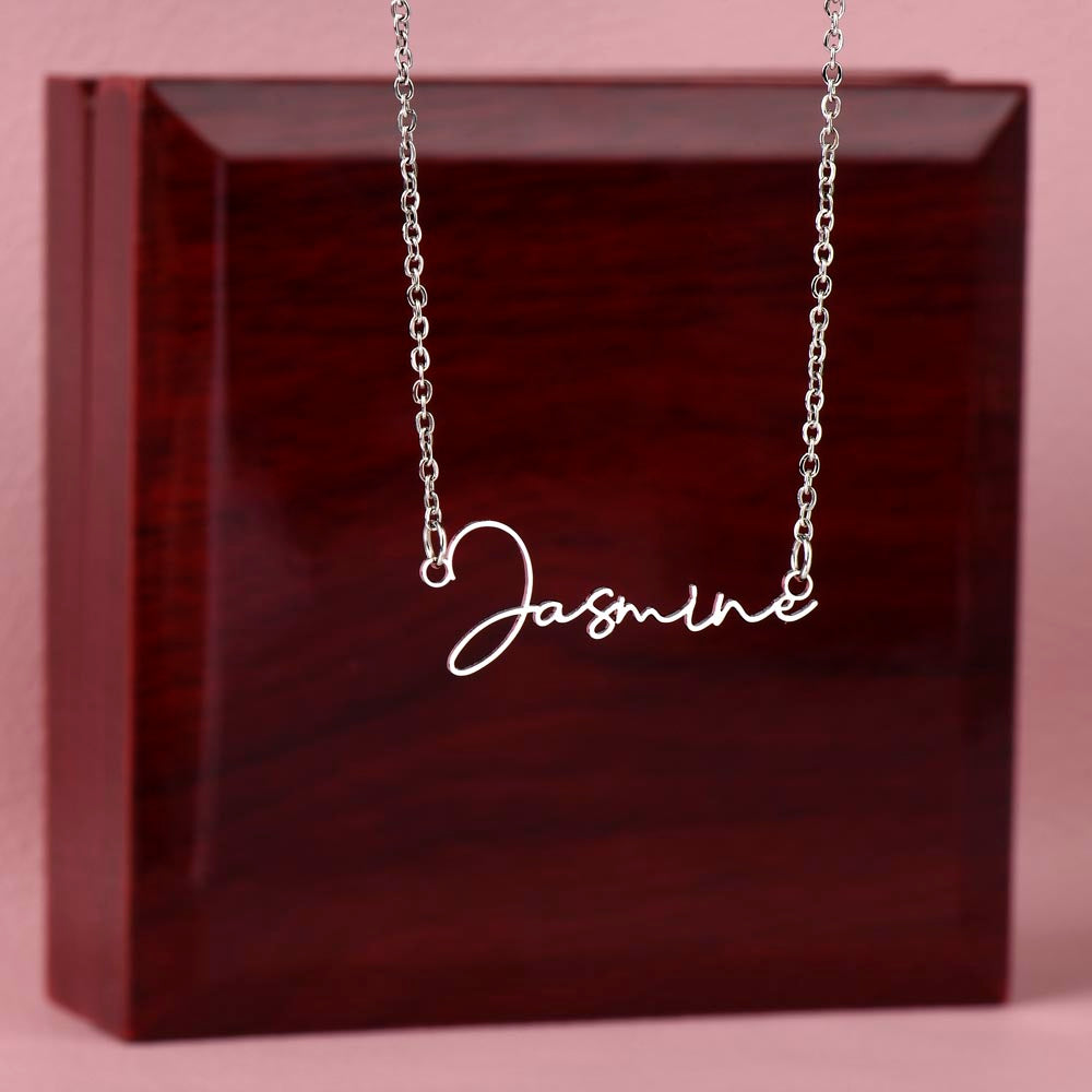 "Elegant Signature Name Necklace: Customizable, Perfect for Personalized Gifts." Customize with Any Name, Place, or Word of Your Choice"