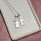 "Personalized Engraved Kids Charmed Necklace: Custom Child-Shaped Pendants with Names"