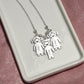 "Personalized Engraved Kids Charmed Necklace: Custom Child-Shaped Pendants with Names"